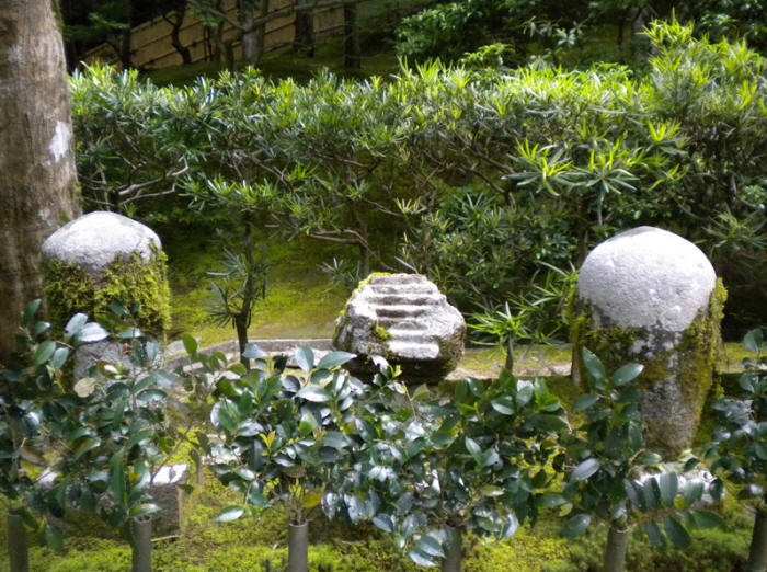 Японский сад. Сад храма Гинкакудзи (Серебряный павильон) в Киото. Ginkaku-ji