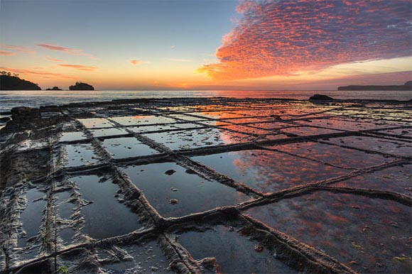 «Мозаичная мостовая» (Tessellated Pavement) на перешейке Eaglehawk Neck, Тасмания, Австралия 